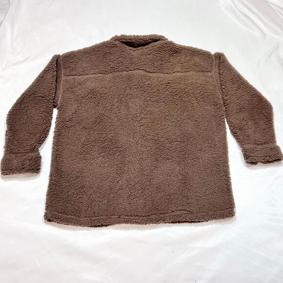 32° Heat Cardigan Sweater Button Up Jacket Sherpa Women XL XXL Brown New - Picture 2 of 7